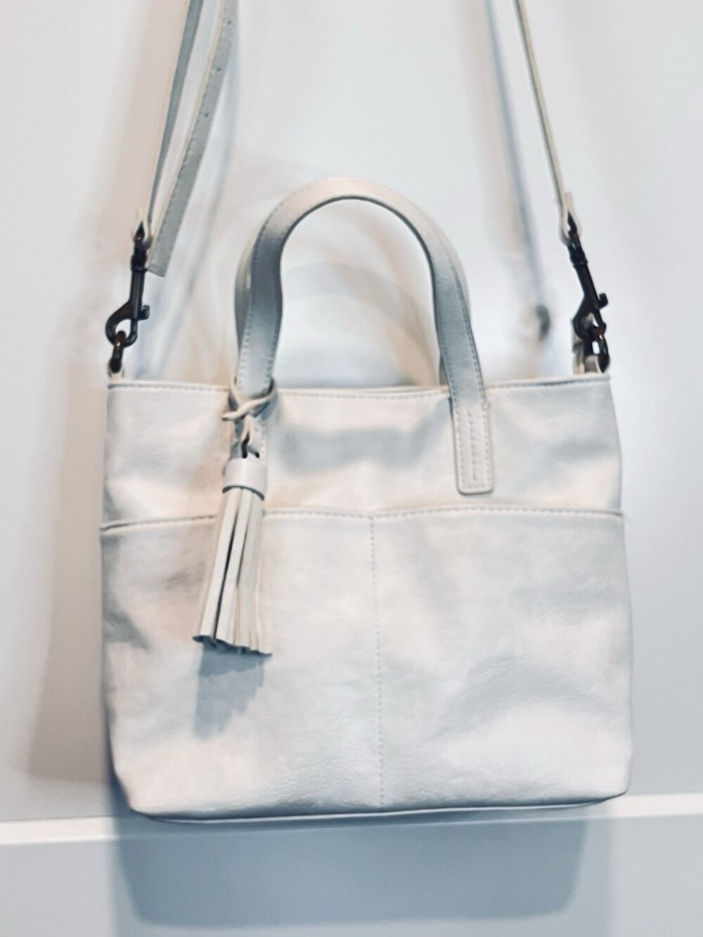 Sonoma Goods For Life Mini Pocket Tote Bag Crossbody Faux Leather Boho Chic